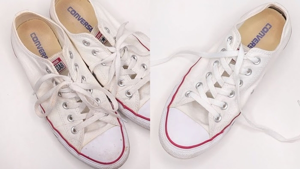 5 bước giặt giày Converse All White trắng tinh khỏi ố vàng
