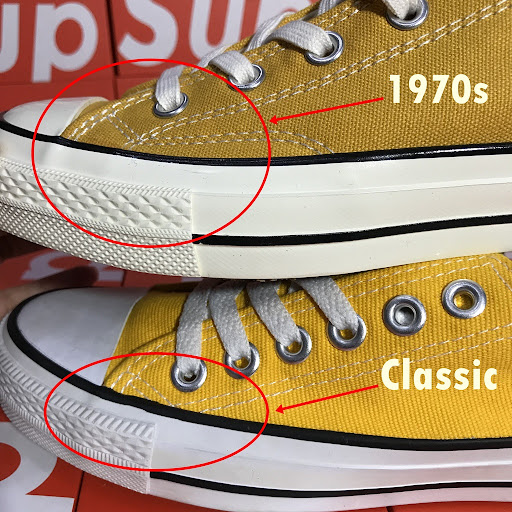 Điểm khác nhau giữa Converse 1970s và Classic dễ nhận biết nhất là gì?