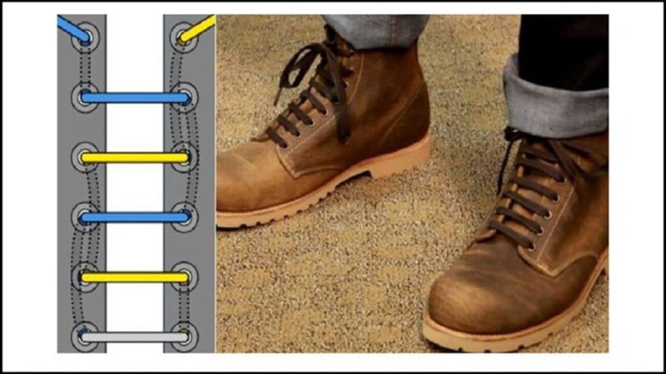 Cách thắt dây giày 6 lỗ kiểu quân đội chắc chắn
