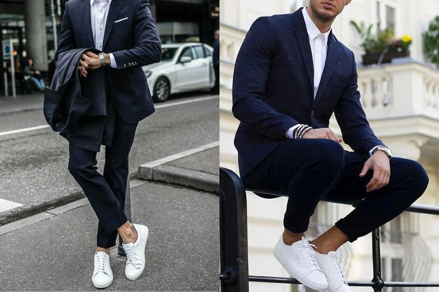 Cách mix quần kaki và giày Stan Smith nam trẻ trung