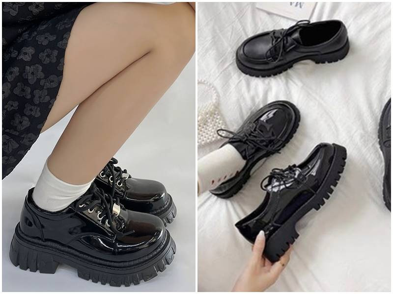 Áo dài cách tân màu sắc nổi bật kết hợp giày đế bánh mì trắng, cách áo dài mang giày gì phá cách