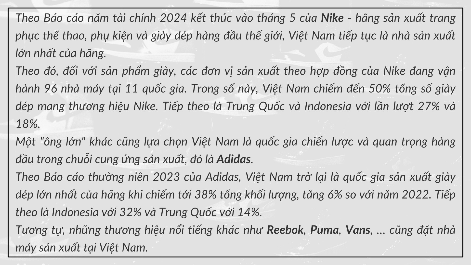 Các mẫu vật liệu da giày được trưng bày