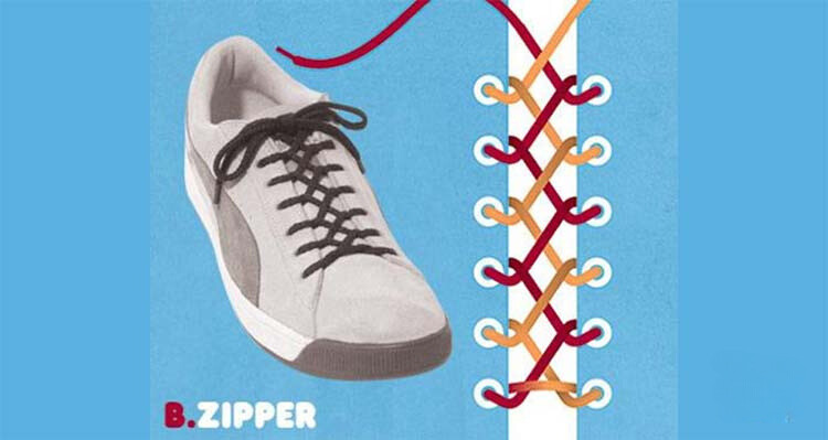 cách buộc giày thể thao kiểu Zipper độc đáo và cá tính