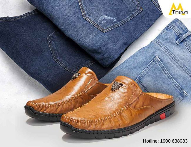 Cách phối giày sục nam đẹp với quần jean năng động