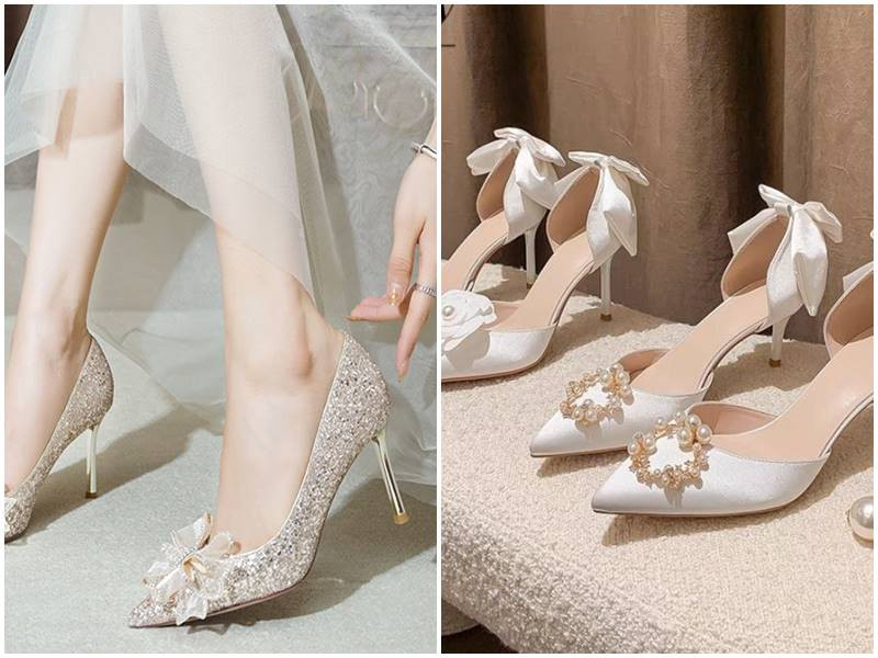 Cô gái dịu dàng trong áo dài và sandal đế thấp, phong cách áo dài mang giày gì chụp ảnh kỷ yếu