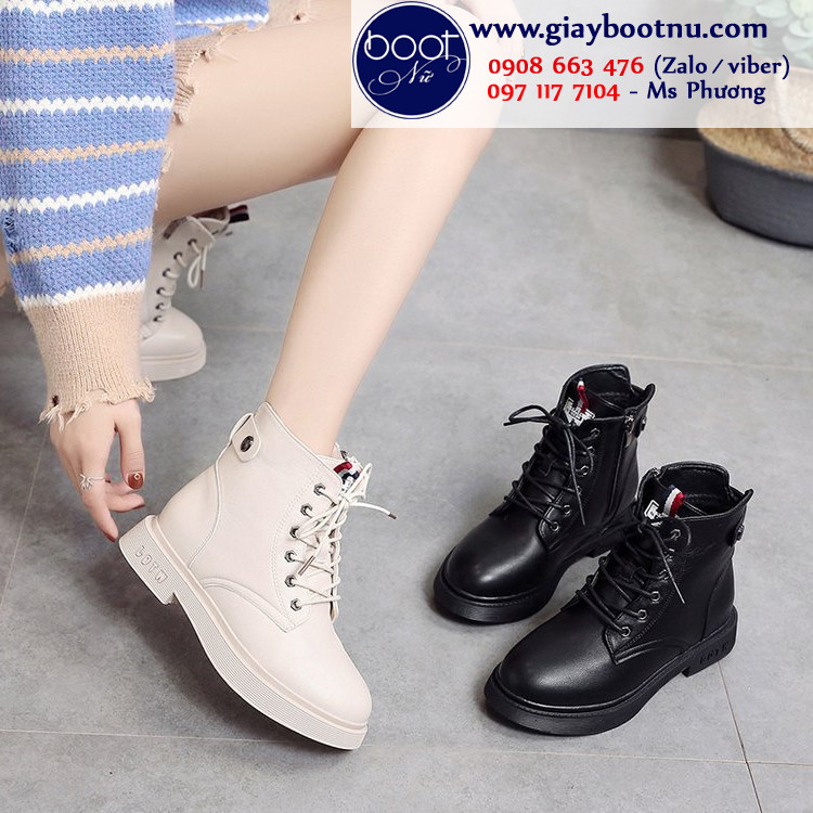 Đế bệt của giày boot nữ cổ thấp mang lại sự thoải mái tối đa
