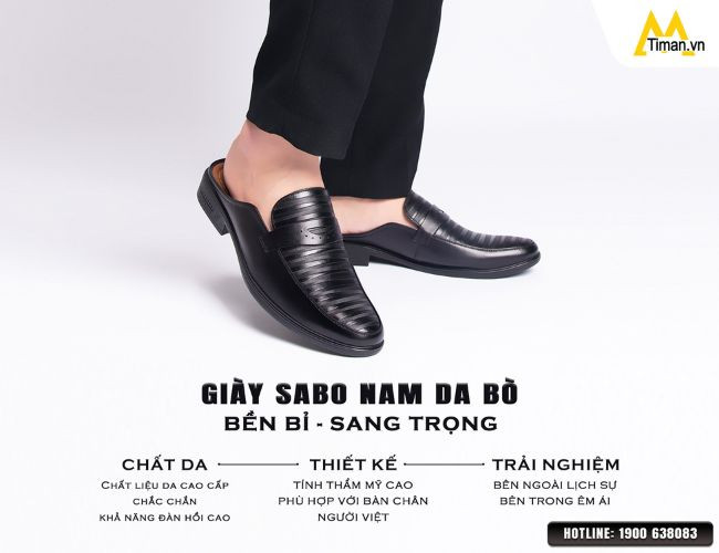 Đôi giày sục nam đẹp bằng da bò cao cấp, sang trọng