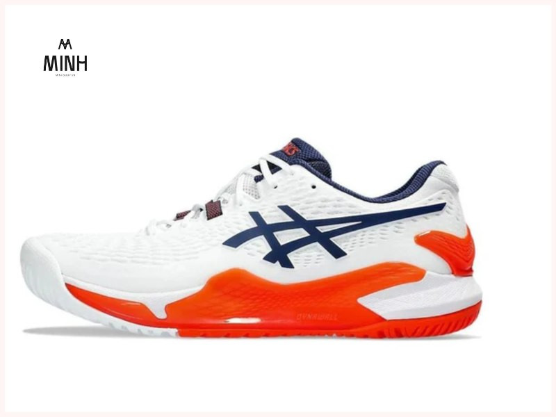 Giày bóng chuyền nữ ASICS GEL-Resolution 9 Clay trắng, đế bám sân
