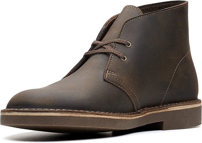 Giày boot Clarks Bushacre 2 Chukka màu nâu dành cho nam, phong cách thanh lịch.