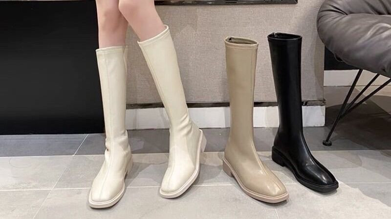 Giày boot nữ da đen sành điệu cá tính được yêu thích mùa lạnh