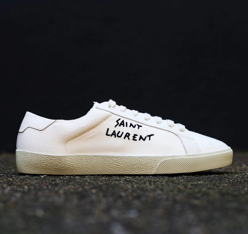 Giày Saint Laurent Leather trắng nam đẹp sang trọng