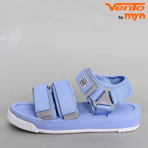 Giày sandal nữ cá tính Streetwear 9801 quai ngang màu xanh dương