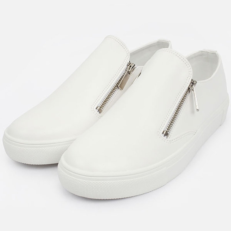 Giày Slip-on nam trơn màu phối khóa kéo