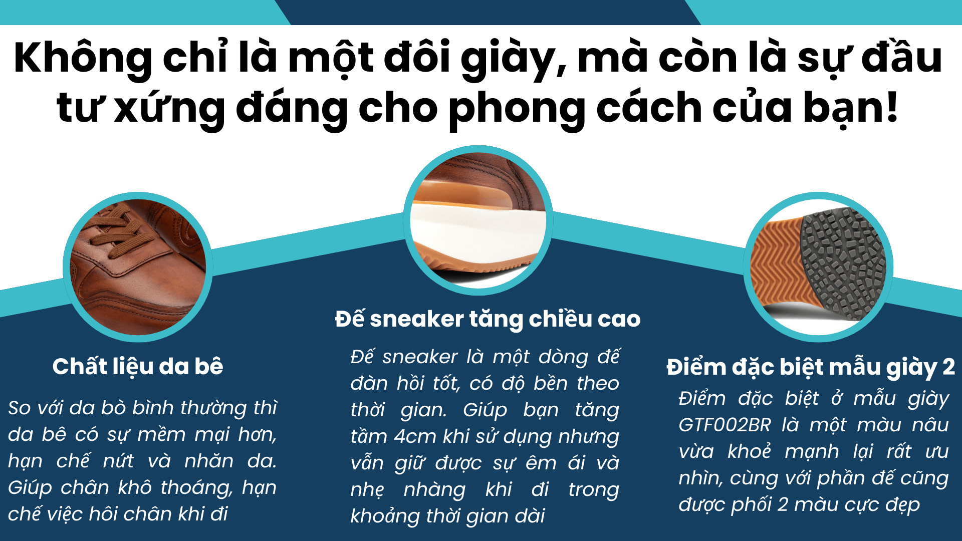 Giày sneaker nam cao cấp màu nâu phối trắng