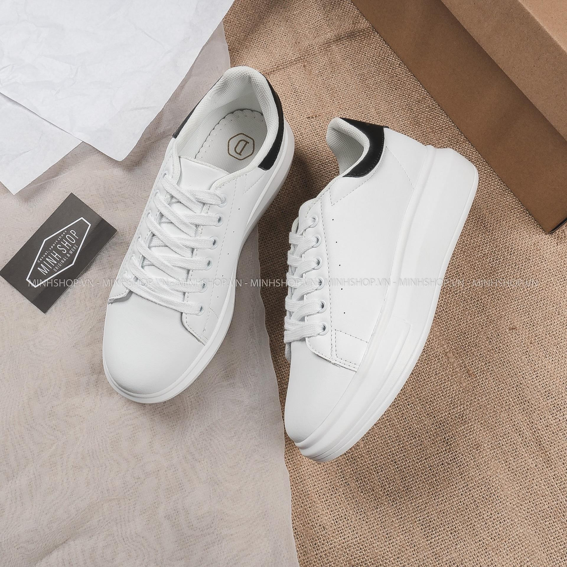 Giày sneaker nam trắng đế cao Domba High Point dễ phối đồ