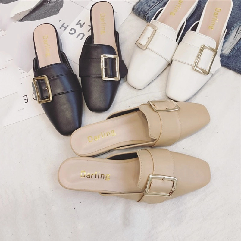 Giày sục da nữ Darling mũi vuông