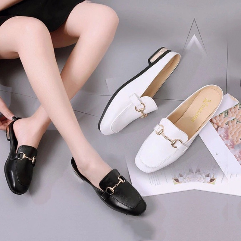 Giày sục nữ thiết kế khóa ngang