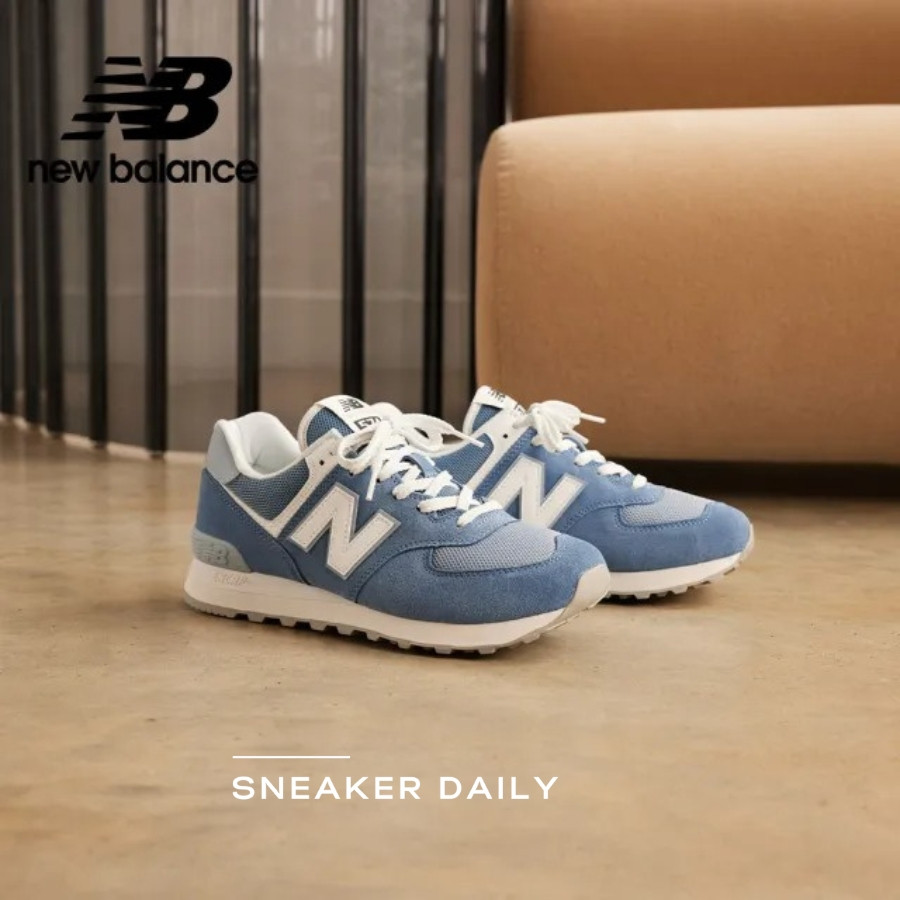 Giày thể thao New Balance 574 màu xanh trắng, biểu tượng phong cách cổ điển