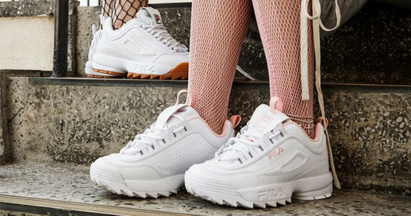 Giày thể thao nữ Hàn Quốc Fila trắng đế hầm hố