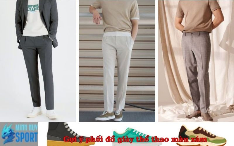 Gợi ý phối đồ giày thể thao màu xám