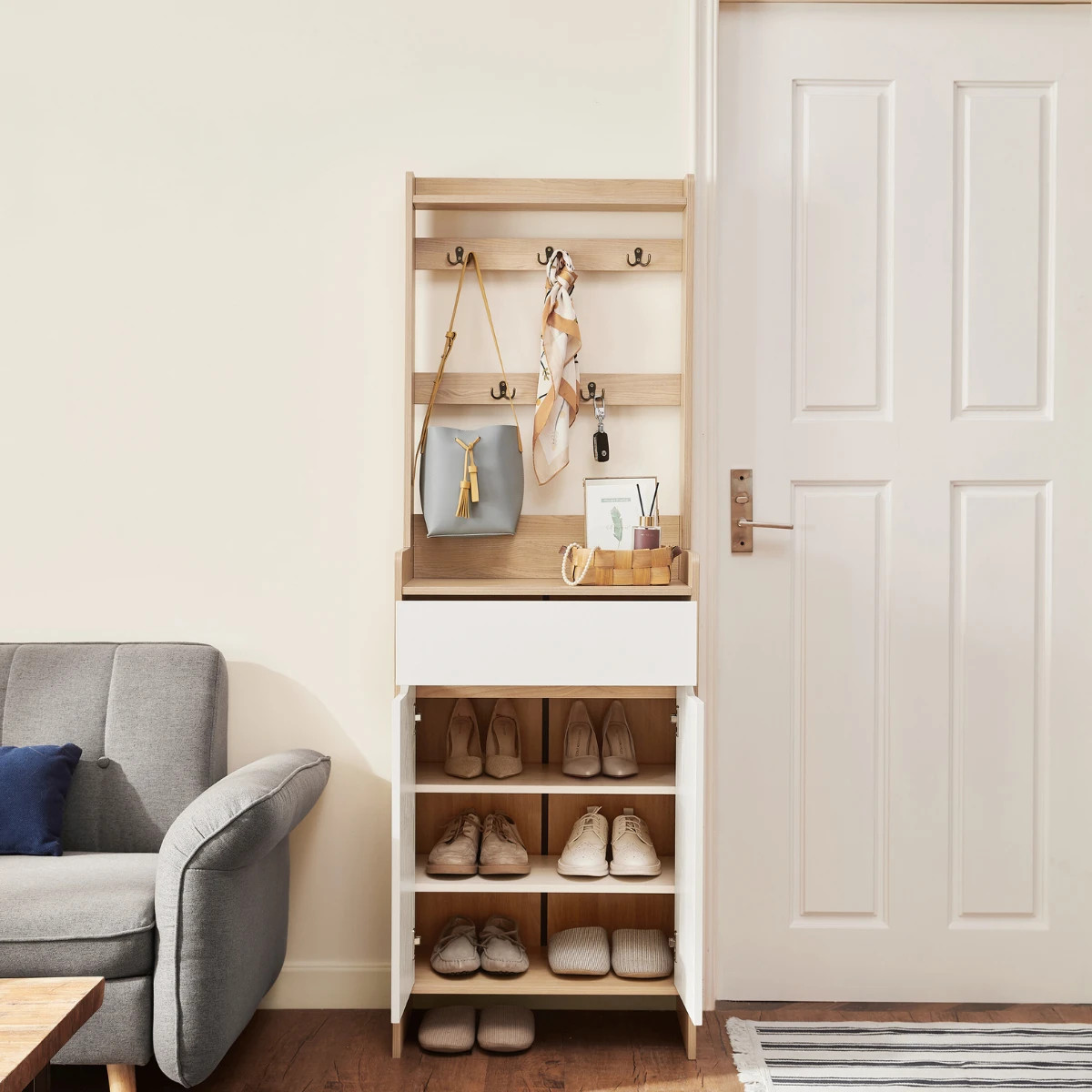 Kệ để giày dép gỗ MDF đơn giản Rayner