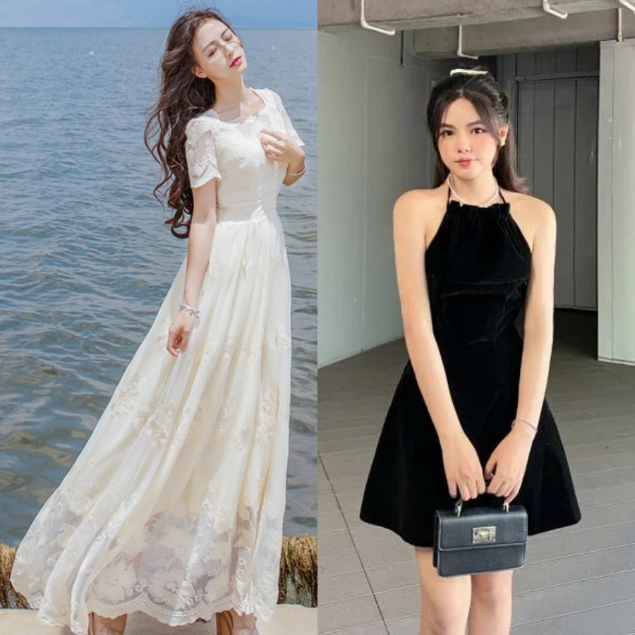 Lưu ý chiều dài đầm khi mặc đầm dài mang giày gì