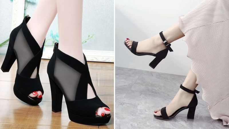 Mẫu giày cao gót phù hợp với người có vóc dáng đầy đặn, giúp cân đối tổng thể và thoải mái khi chọn size