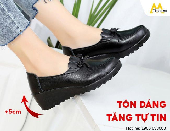 Mẫu giày lười nữ cao cấp đế cao BN26 giúp tôn dáng thanh lịch