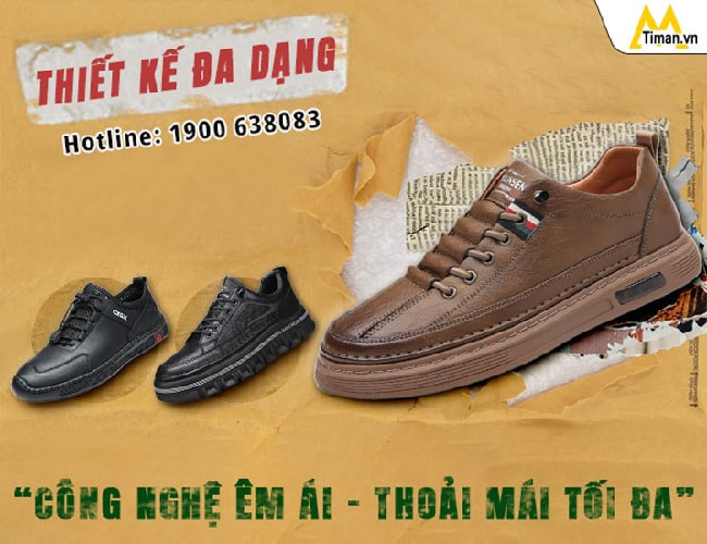 Mẫu mã đa dạng của giày da thể thao nam
