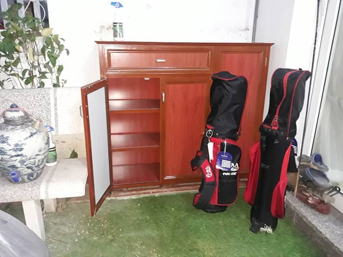 Mẫu tủ giày nhôm kính đẹp hiện đại
