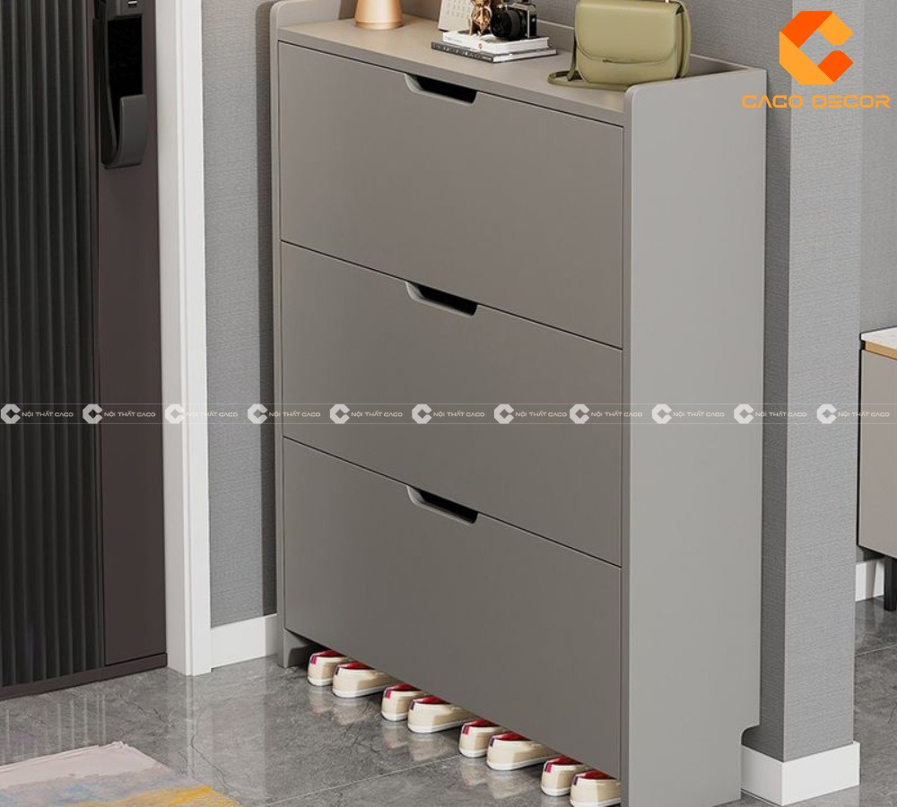 mẫu tủ giày thông minh đẹp cánh lật tiết kiệm không gian