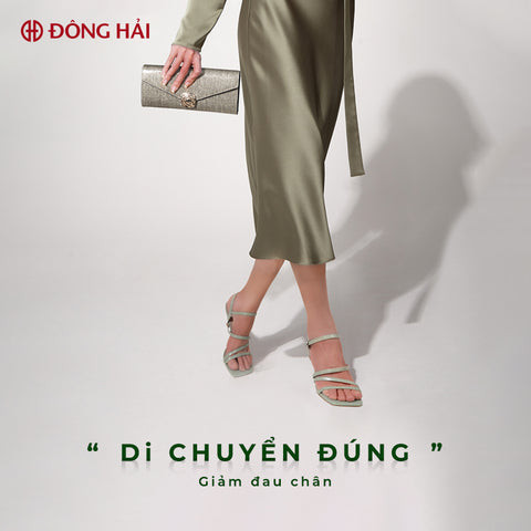 Người mẫu sải bước tự tin với giày cao gót xanh lá, kỹ thuật đi giày cao gót uyển chuyển