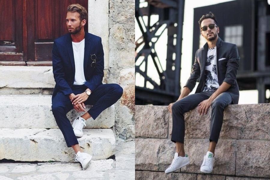 Vest, áo thun và cách phối đồ với giày Stan Smith nam lịch lãm