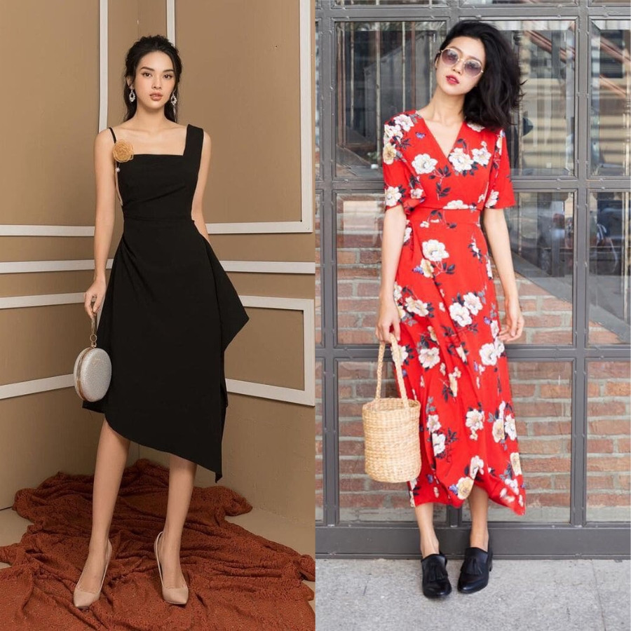 Phối đồ mặc đầm dài mang giày gì với váy và giày cao gót