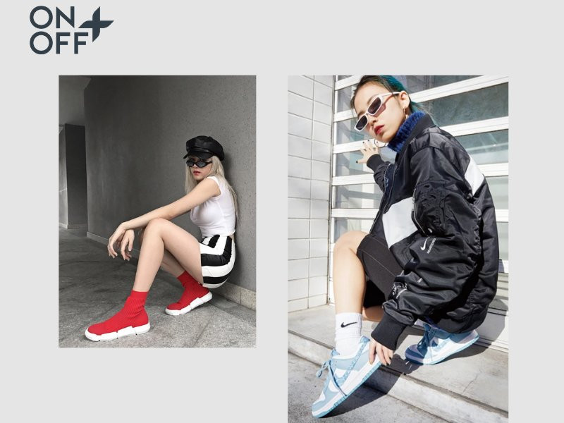 Phối giày Converse nữ màu nổi với tất đơn sắc tạo điểm nhấn outfit