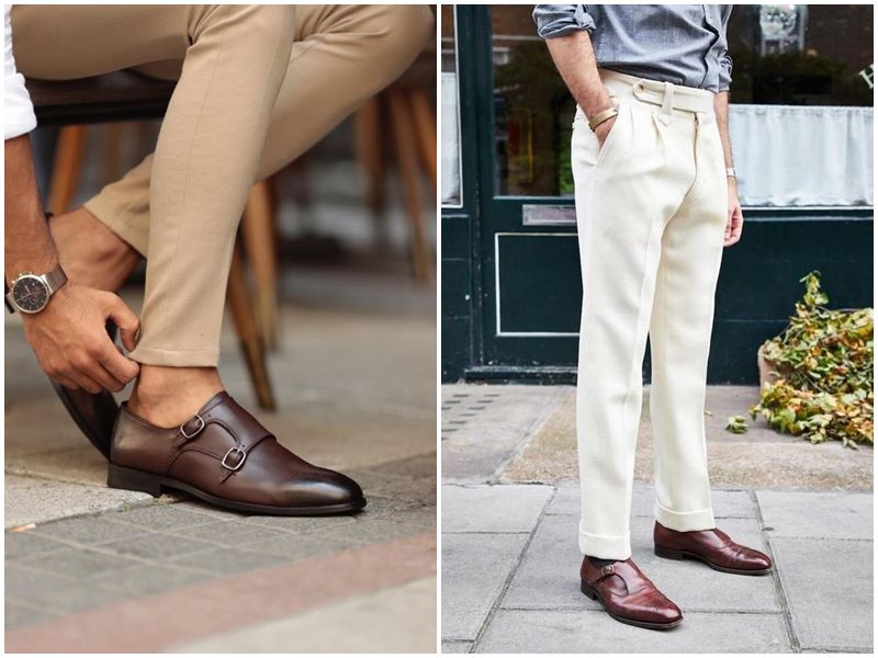 Giày Loafers phối áo sơ mi đen quần tây đen sang trọng