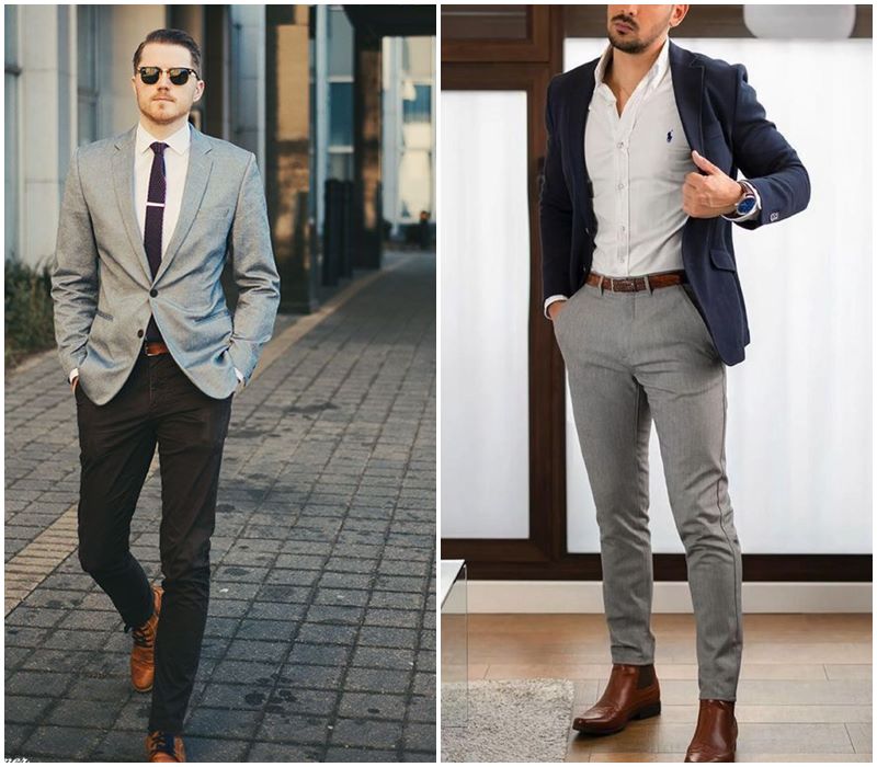 Giày Chelsea Boots phối áo sơ mi đen quần tây đen