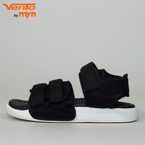 Sandal nữ cá tính Streetwear 1019 quai ngang bản to màu đen