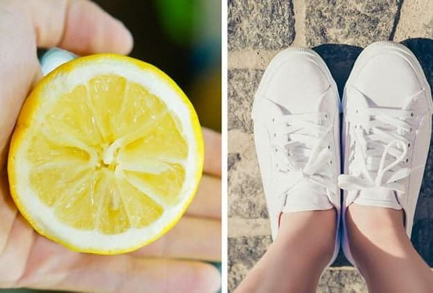 Sử dụng chanh tươi để tẩy ố giày Converse.