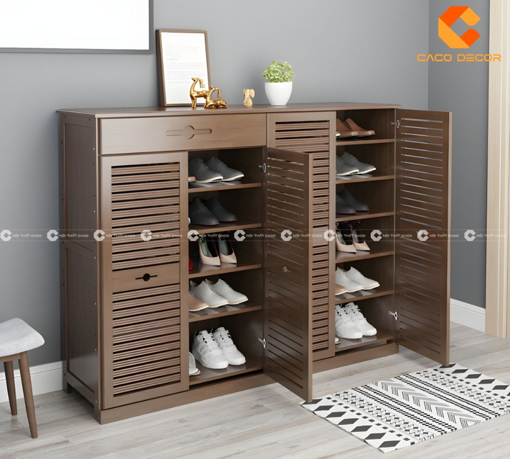 Tủ giày dép hiện đại bốn cánh với thiết kế rộng rãi