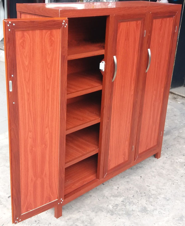 Tủ nhôm giả gỗ đựng giày dép đẹp