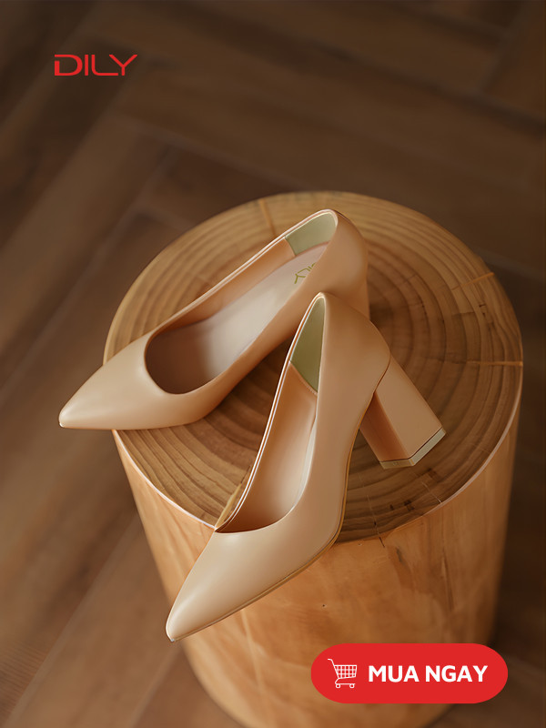 Vẻ đẹp cổ điển của giày cao gót đế vuông 7cm mũi nhọn