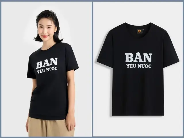 Áo thun đen phối với quần màu nâu Áo thun đen phối với quần màu nâu