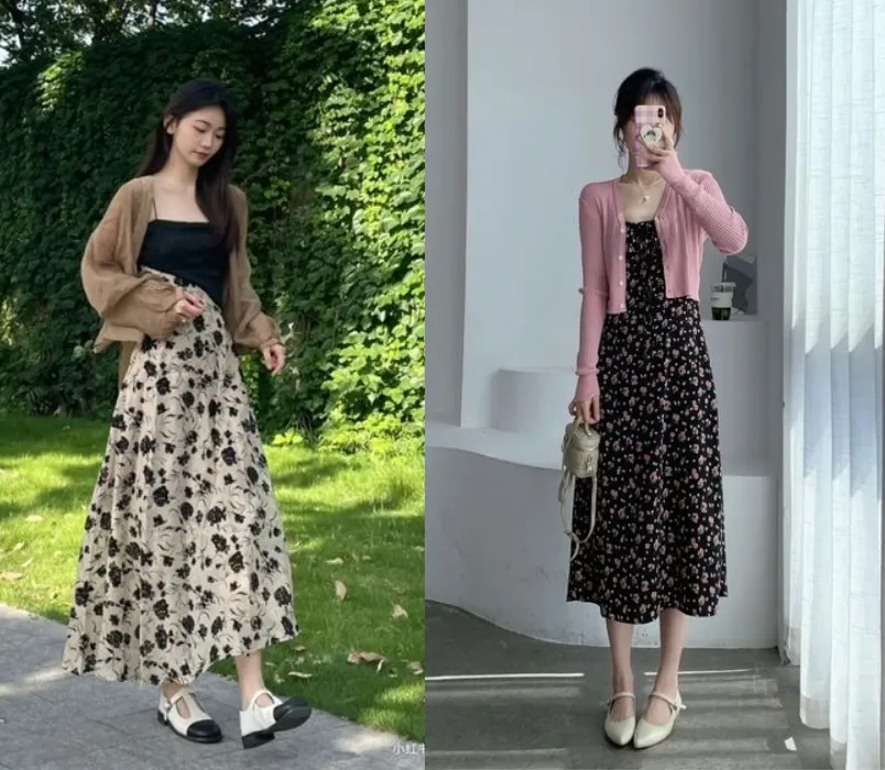 Cách phối đồ với giày búp bê nữ và váy maxi