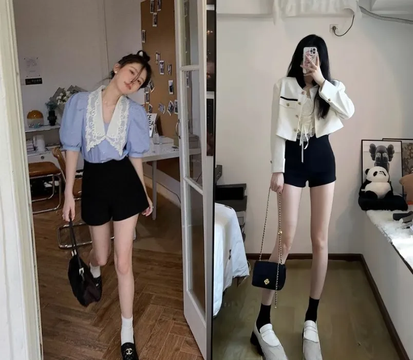 Cách phối đồ với giày búp bê nữ và quần short