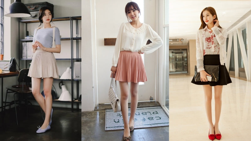 Chân váy xếp ly ngắn đi giày gì: Lựa chọn giày búp bê basic dễ phối đồ