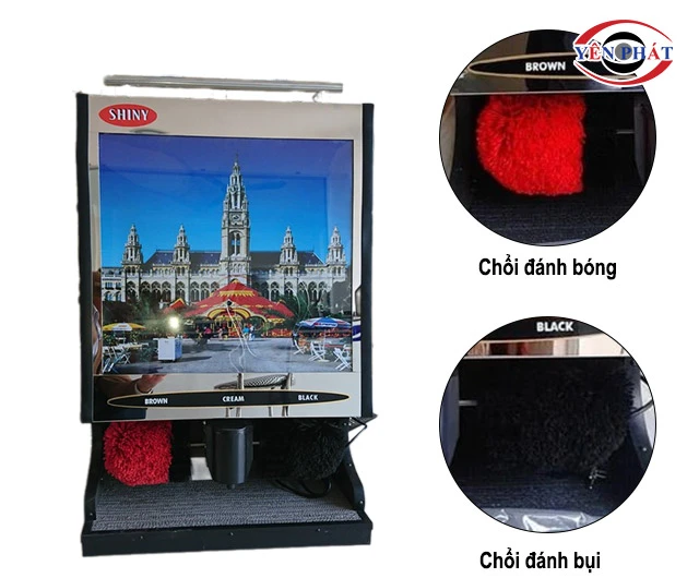 Hệ thống chổi làm sạch của máy đánh giày tự động Shiny SHN-DX