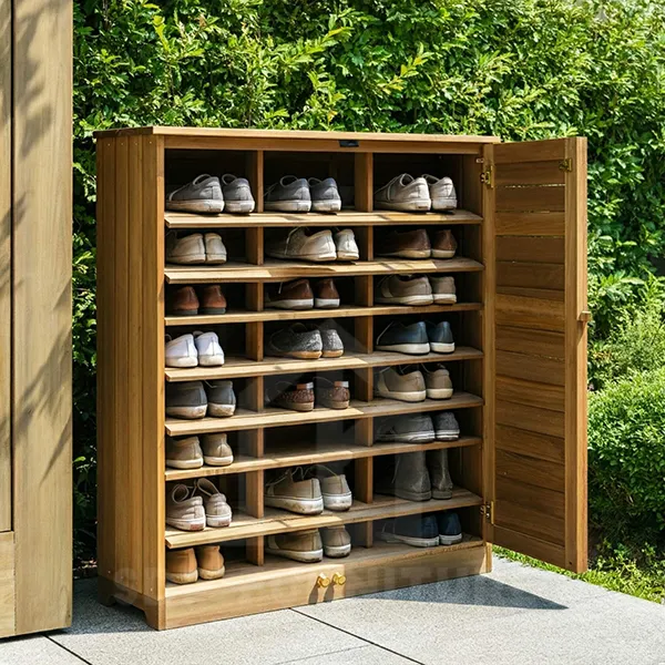 Kệ giày thông minh làm từ vật liệu gỗ tự nhiên chắc chắn