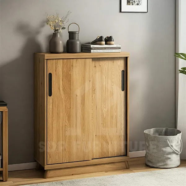 Kệ giày thông minh tiết kiệm diện tích làm từ gỗ tự nhiên cứng cáp