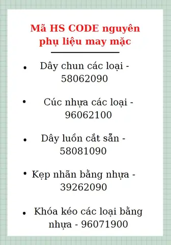 Mã HS Phụ Liệu Ngành Giày Dép May Mặc: Hướng Dẫn Chi Tiết Từ A Đến Z Mã HS Phụ Liệu Ngành Giày Dép May Mặc: Hướng Dẫn Chi Tiết Từ A Đến Z